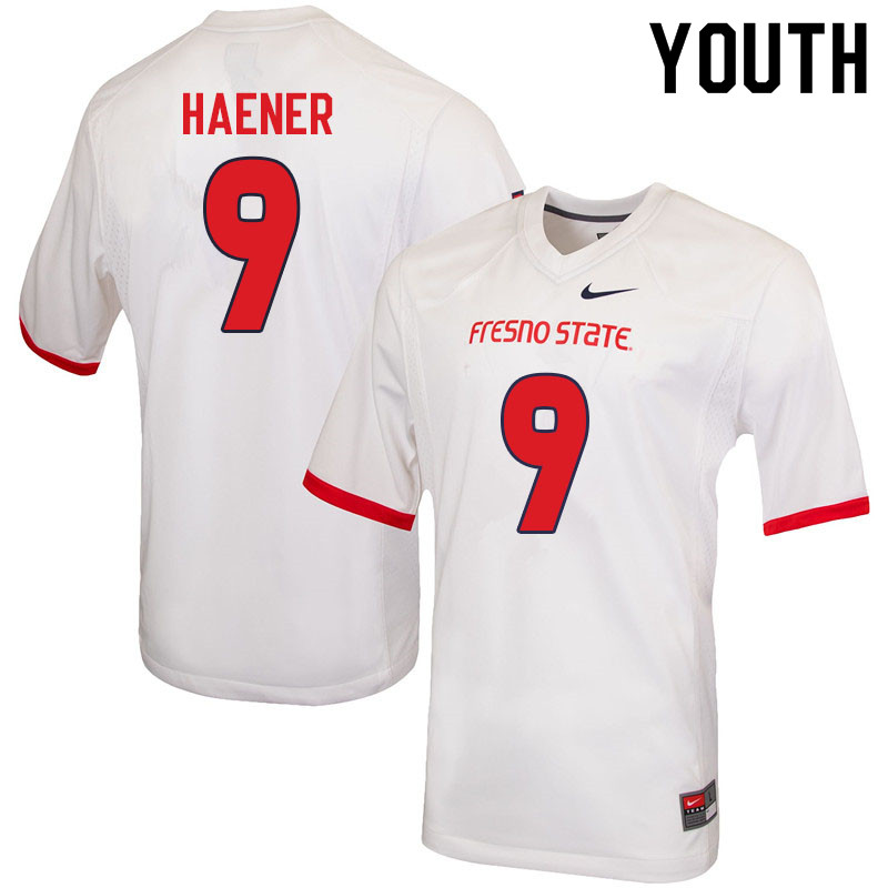 Youth #9 Jake Haener Fresno State Bulldogs College Football Jerseys Sale-White - Click Image to Close